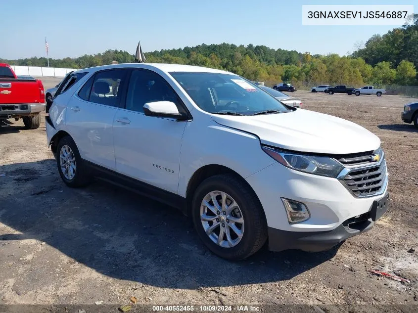 2018 Chevrolet Equinox Lt VIN: 3GNAXSEV1JS546887 Lot: 40552455