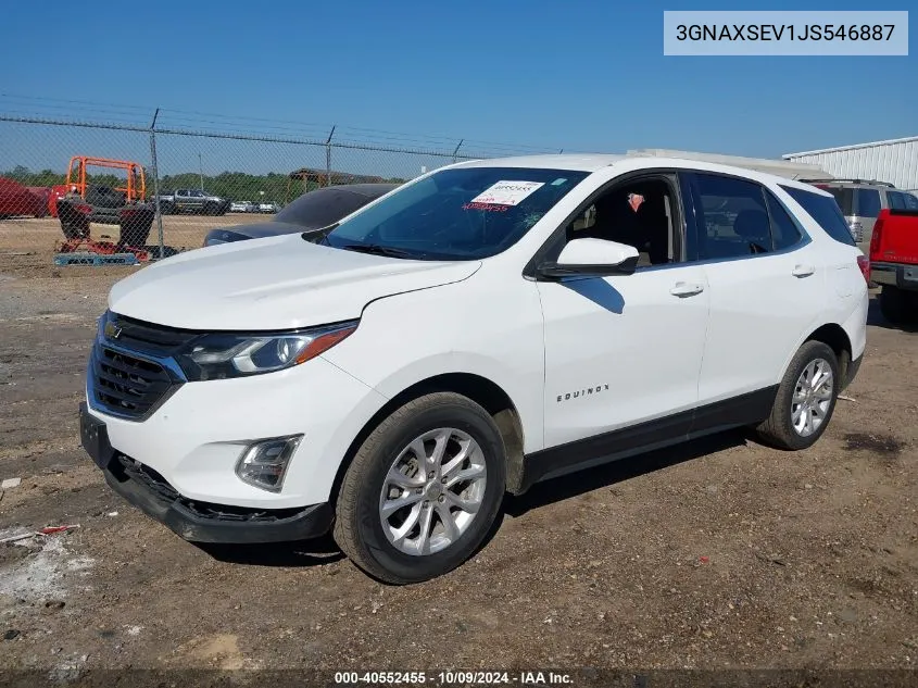 2018 Chevrolet Equinox Lt VIN: 3GNAXSEV1JS546887 Lot: 40552455