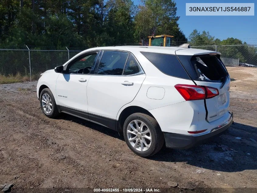 2018 Chevrolet Equinox Lt VIN: 3GNAXSEV1JS546887 Lot: 40552455