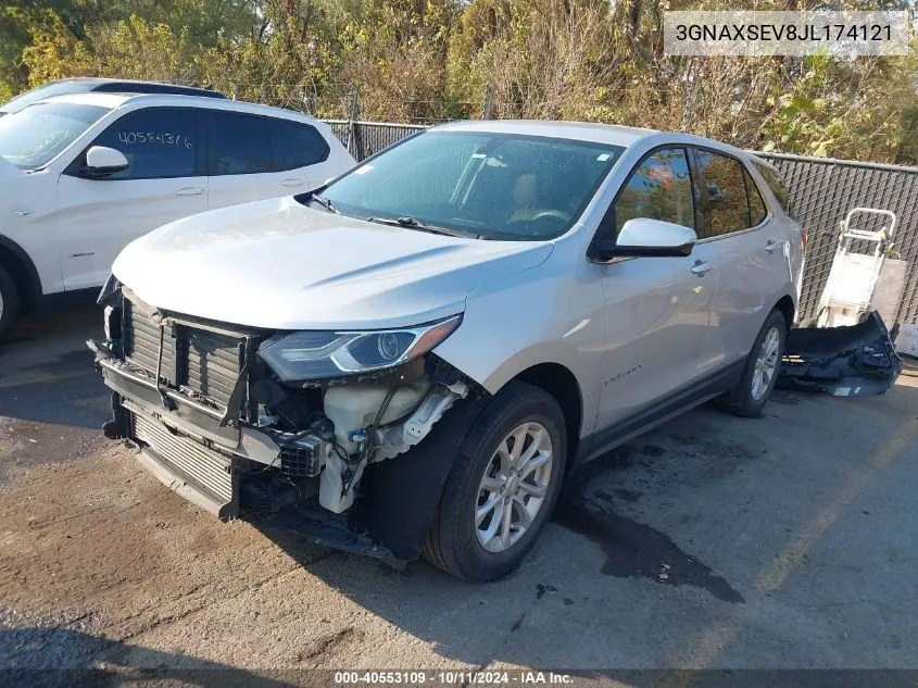 2018 Chevrolet Equinox Lt VIN: 3GNAXSEV8JL174121 Lot: 40553109