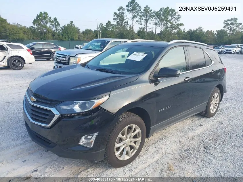 2018 Chevrolet Equinox Lt VIN: 2GNAXSEV0J6259491 Lot: 40553170