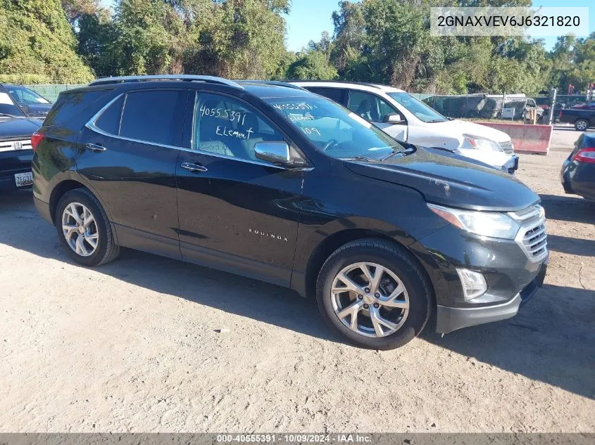 2GNAXVEV6J6321820 2018 Chevrolet Equinox Premier