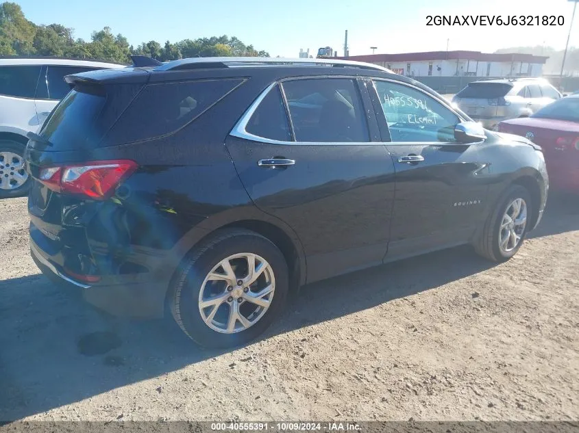 2GNAXVEV6J6321820 2018 Chevrolet Equinox Premier