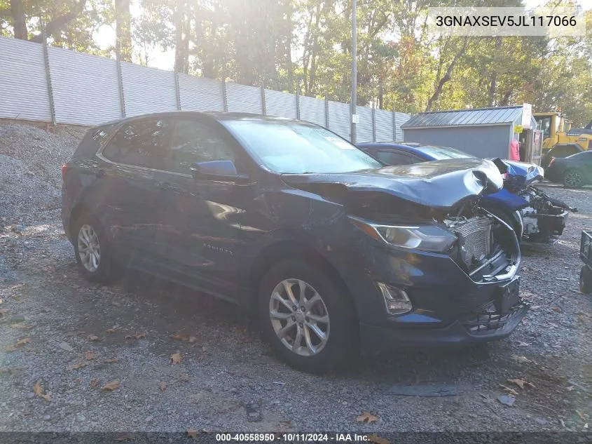 2018 Chevrolet Equinox Lt VIN: 3GNAXSEV5JL117066 Lot: 40558950