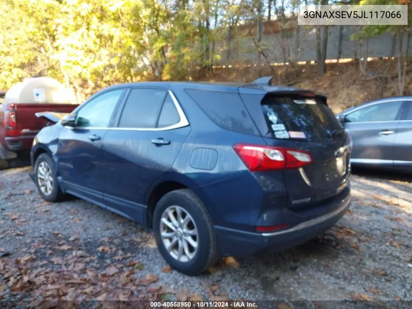 2018 Chevrolet Equinox Lt VIN: 3GNAXSEV5JL117066 Lot: 40558950