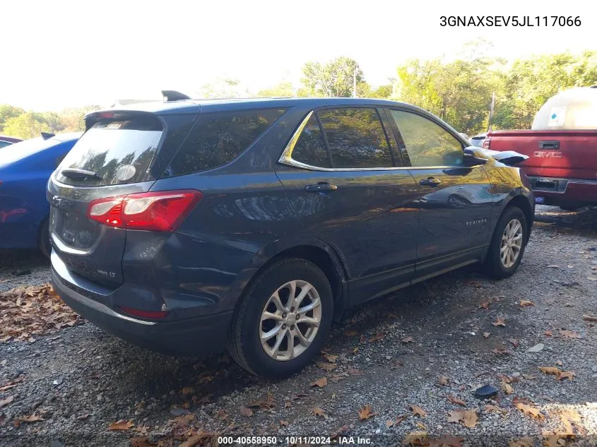 2018 Chevrolet Equinox Lt VIN: 3GNAXSEV5JL117066 Lot: 40558950