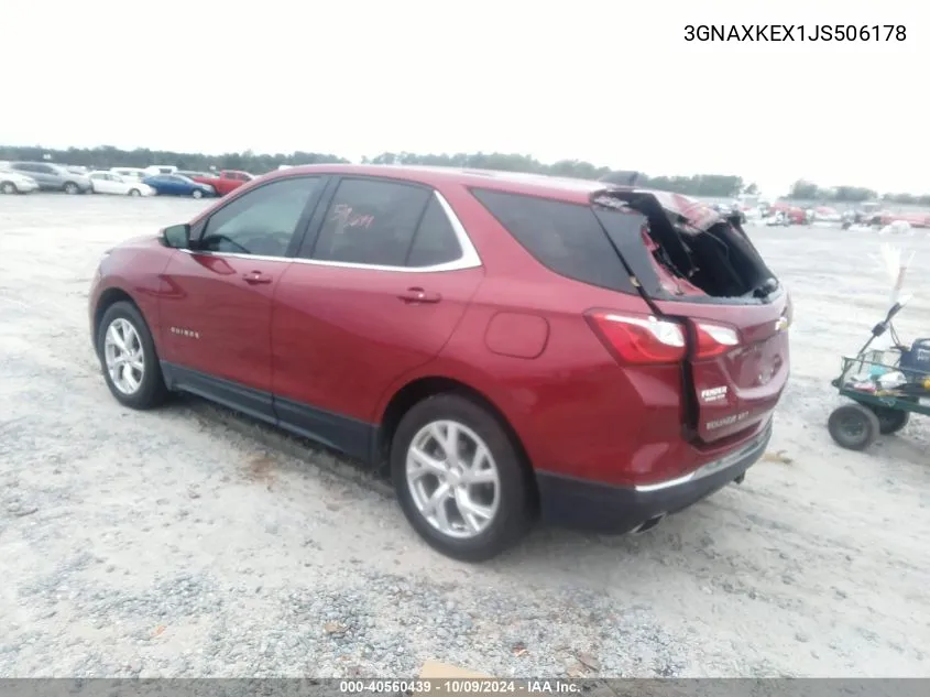 2018 Chevrolet Equinox Lt VIN: 3GNAXKEX1JS506178 Lot: 40560439