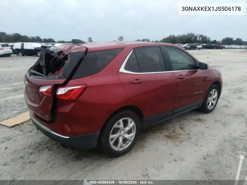 2018 Chevrolet Equinox Lt VIN: 3GNAXKEX1JS506178 Lot: 40560439