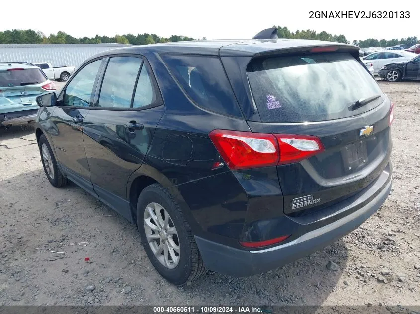 2018 Chevrolet Equinox Ls VIN: 2GNAXHEV2J6320133 Lot: 40560511