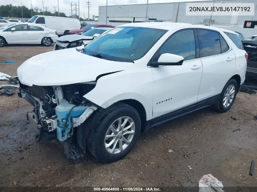 2018 Chevrolet Equinox Lt VIN: 2GNAXJEV8J6147192 Lot: 40564808