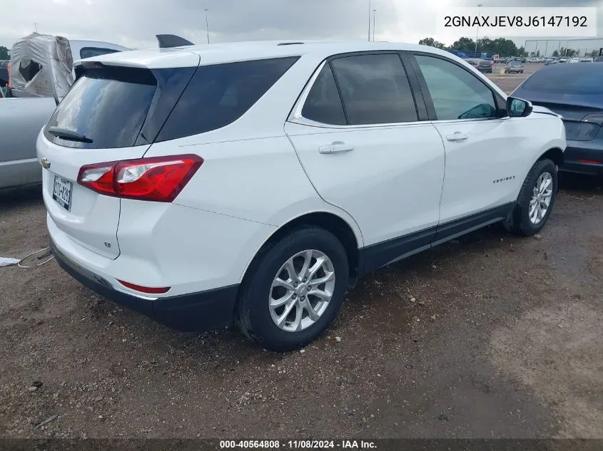 2018 Chevrolet Equinox Lt VIN: 2GNAXJEV8J6147192 Lot: 40564808