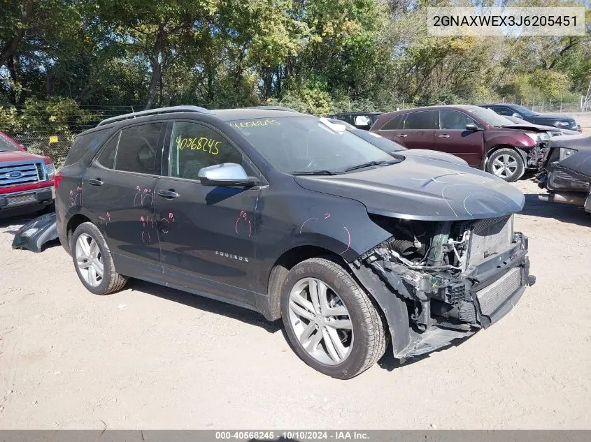 2GNAXWEX3J6205451 2018 Chevrolet Equinox Premier