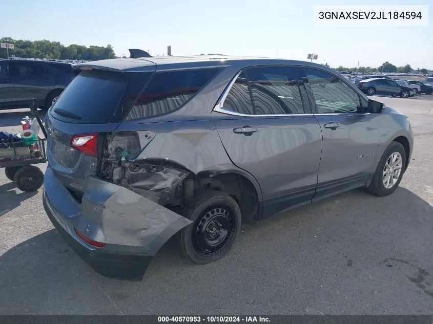 2018 Chevrolet Equinox Lt VIN: 3GNAXSEV2JL184594 Lot: 40570953