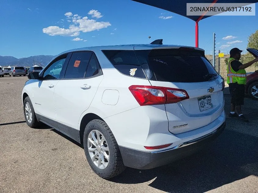 2018 Chevrolet Equinox Ls VIN: 2GNAXREV6J6317192 Lot: 40574448