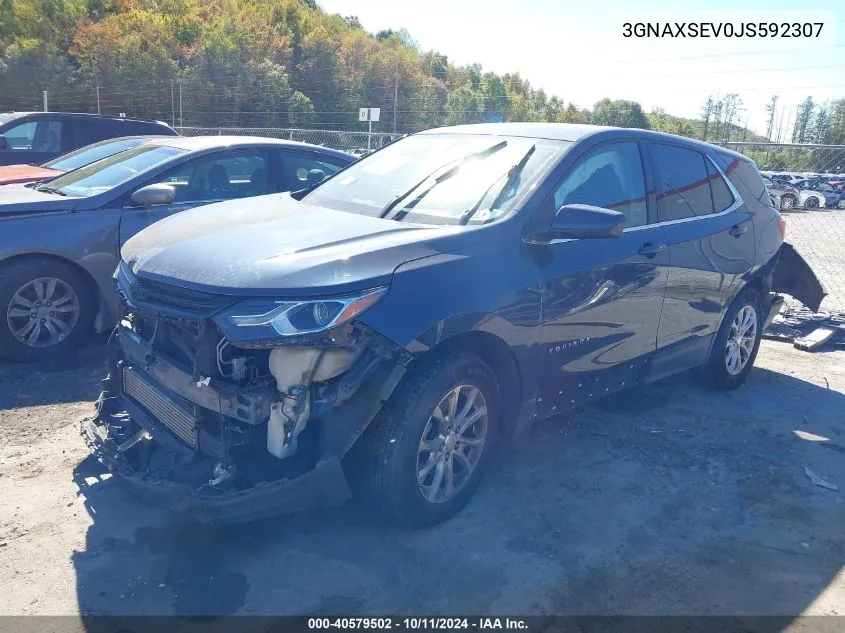 2018 Chevrolet Equinox Lt VIN: 3GNAXSEV0JS592307 Lot: 40579502