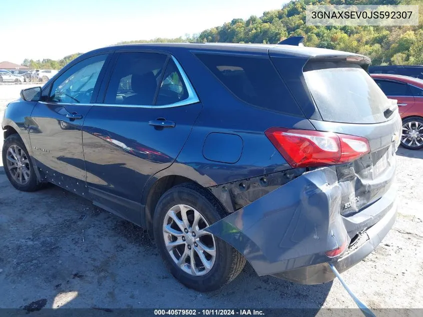 2018 Chevrolet Equinox Lt VIN: 3GNAXSEV0JS592307 Lot: 40579502