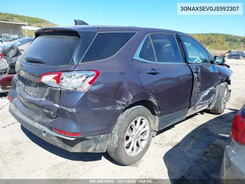 2018 Chevrolet Equinox Lt VIN: 3GNAXSEV0JS592307 Lot: 40579502