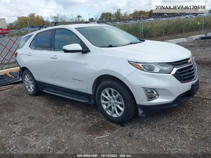 2018 Chevrolet Equinox Lt VIN: 2GNAXJEV7J6170558 Lot: 40581047