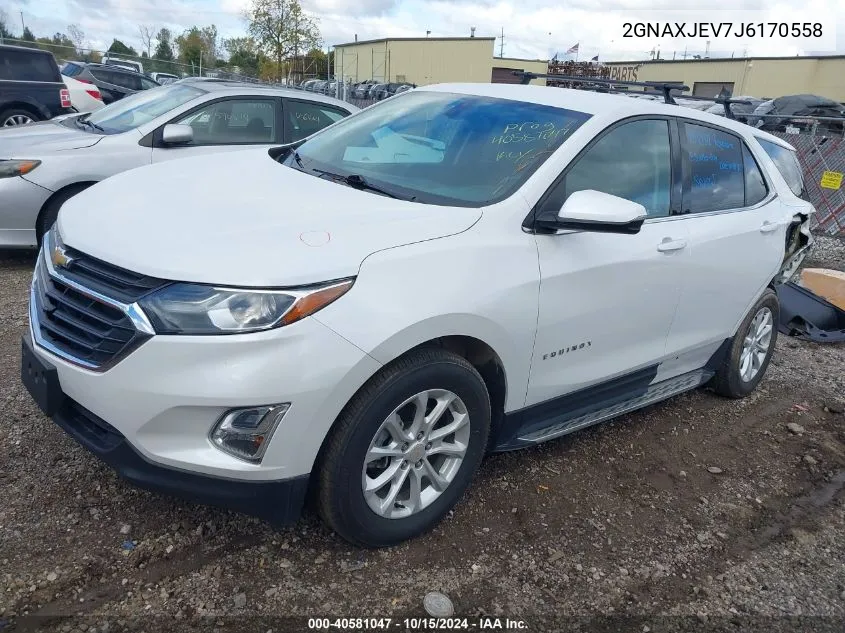 2018 Chevrolet Equinox Lt VIN: 2GNAXJEV7J6170558 Lot: 40581047