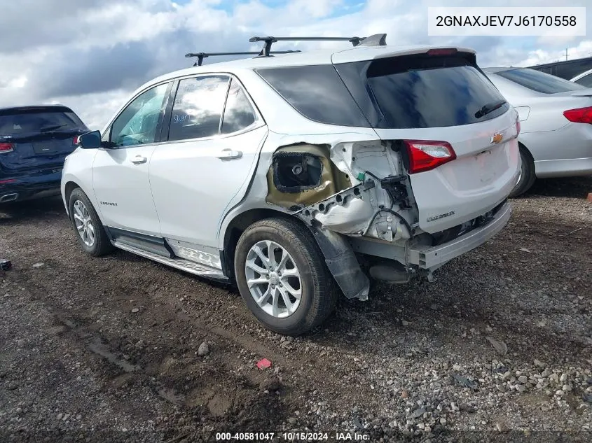 2018 Chevrolet Equinox Lt VIN: 2GNAXJEV7J6170558 Lot: 40581047