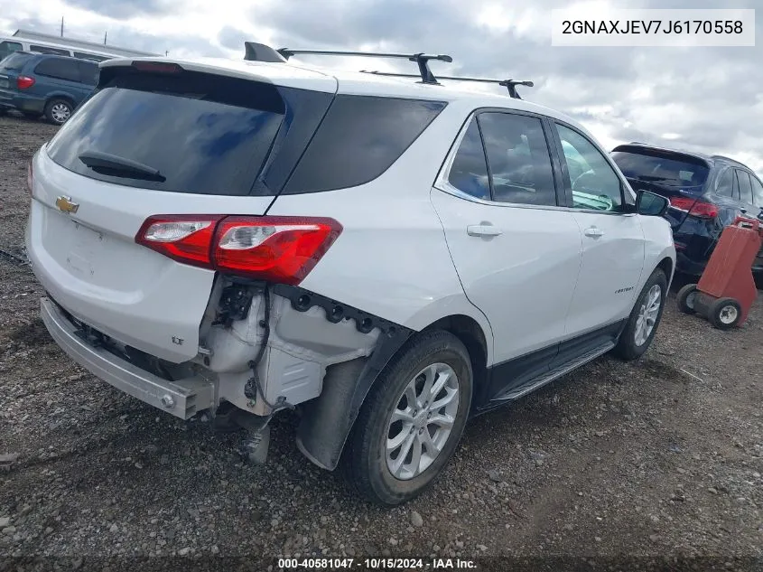 2018 Chevrolet Equinox Lt VIN: 2GNAXJEV7J6170558 Lot: 40581047