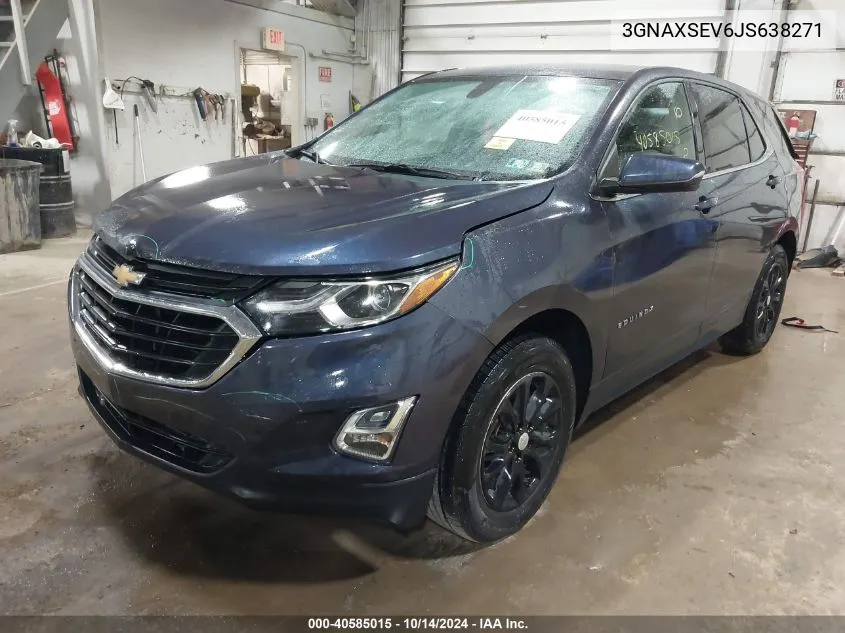 2018 Chevrolet Equinox Lt VIN: 3GNAXSEV6JS638271 Lot: 40585015