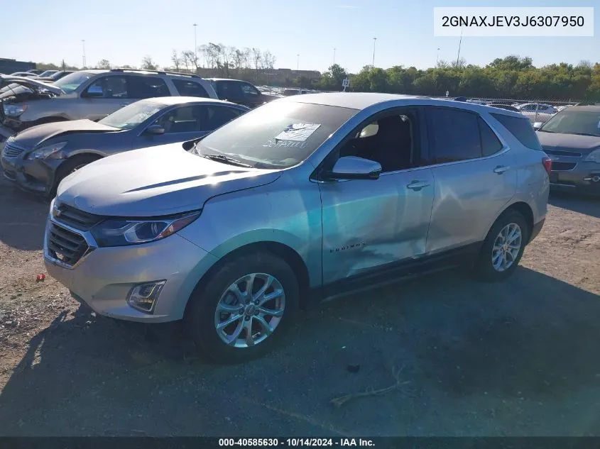 2018 Chevrolet Equinox Lt VIN: 2GNAXJEV3J6307950 Lot: 40585630