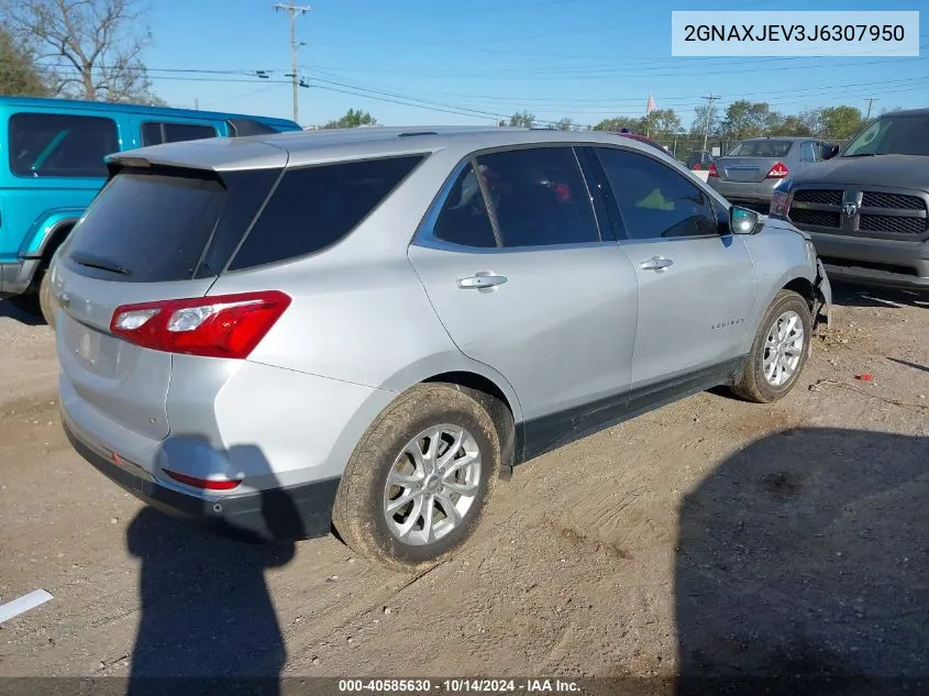 2018 Chevrolet Equinox Lt VIN: 2GNAXJEV3J6307950 Lot: 40585630