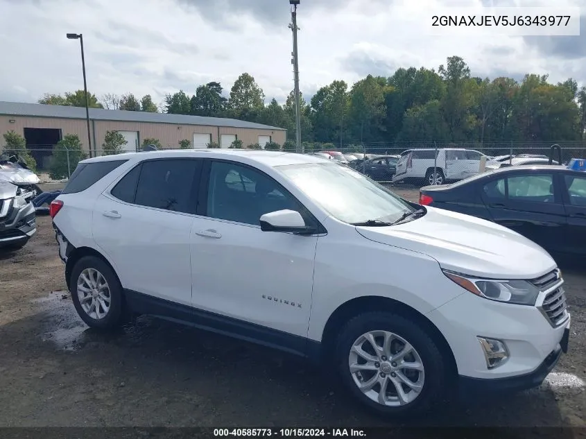 2018 Chevrolet Equinox Lt VIN: 2GNAXJEV5J6343977 Lot: 40585773