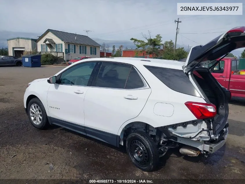 2018 Chevrolet Equinox Lt VIN: 2GNAXJEV5J6343977 Lot: 40585773