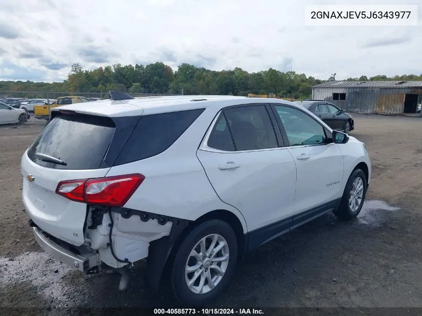 2018 Chevrolet Equinox Lt VIN: 2GNAXJEV5J6343977 Lot: 40585773