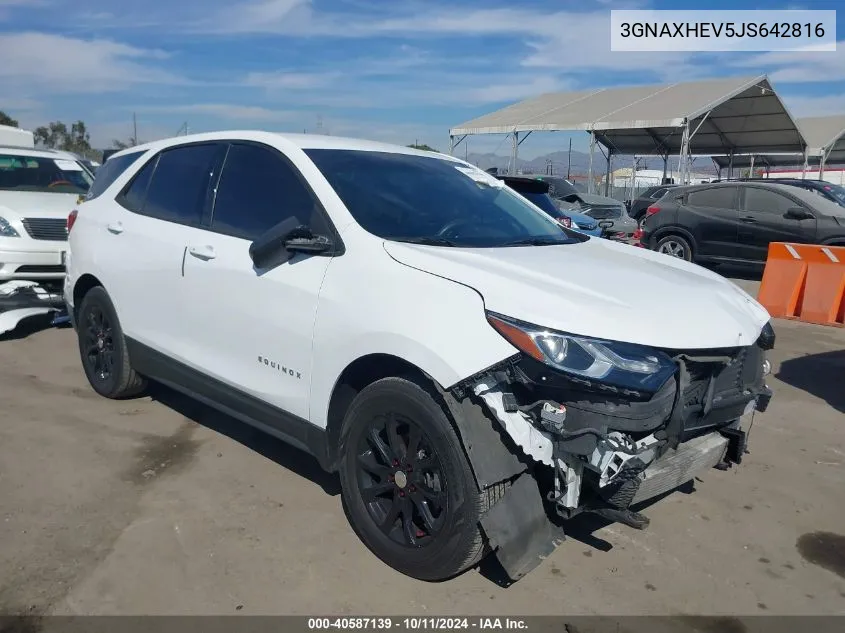 2018 Chevrolet Equinox Ls VIN: 3GNAXHEV5JS642816 Lot: 40587139