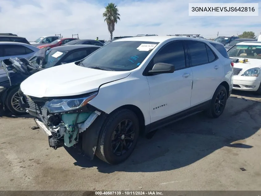 2018 Chevrolet Equinox Ls VIN: 3GNAXHEV5JS642816 Lot: 40587139