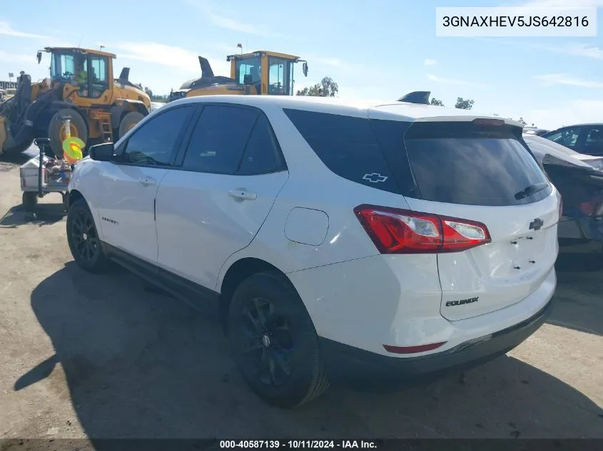 2018 Chevrolet Equinox Ls VIN: 3GNAXHEV5JS642816 Lot: 40587139