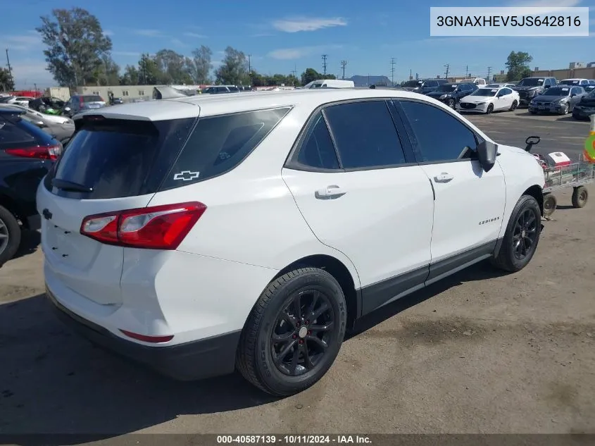 2018 Chevrolet Equinox Ls VIN: 3GNAXHEV5JS642816 Lot: 40587139