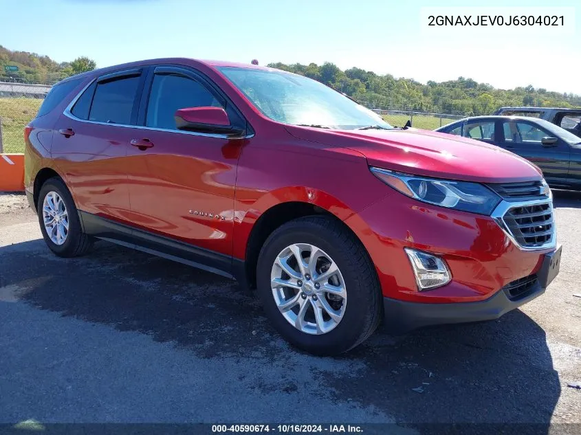 2018 Chevrolet Equinox Lt VIN: 2GNAXJEV0J6304021 Lot: 40590674