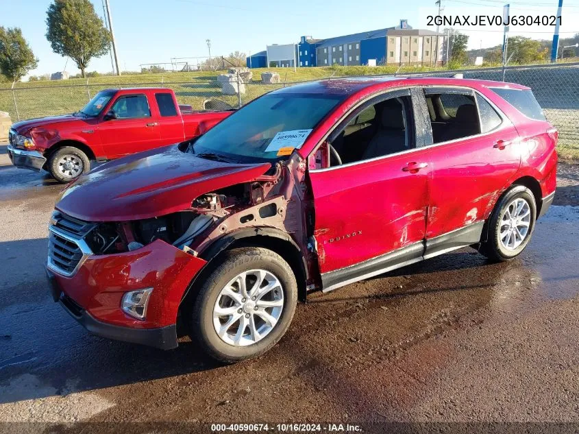 2018 Chevrolet Equinox Lt VIN: 2GNAXJEV0J6304021 Lot: 40590674