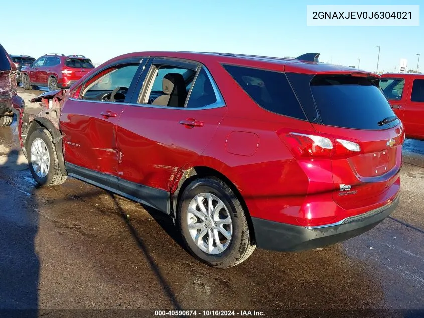 2018 Chevrolet Equinox Lt VIN: 2GNAXJEV0J6304021 Lot: 40590674