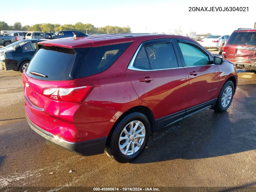 2018 Chevrolet Equinox Lt VIN: 2GNAXJEV0J6304021 Lot: 40590674