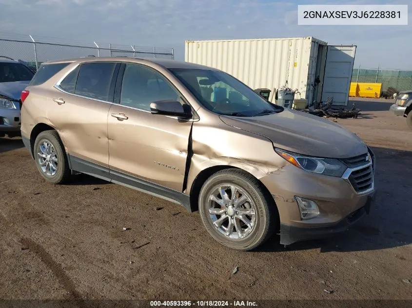 2018 Chevrolet Equinox Lt VIN: 2GNAXSEV3J6228381 Lot: 40593396