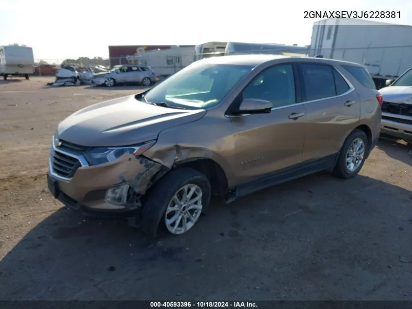 2018 Chevrolet Equinox Lt VIN: 2GNAXSEV3J6228381 Lot: 40593396