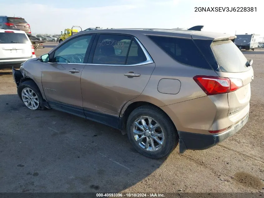 2018 Chevrolet Equinox Lt VIN: 2GNAXSEV3J6228381 Lot: 40593396