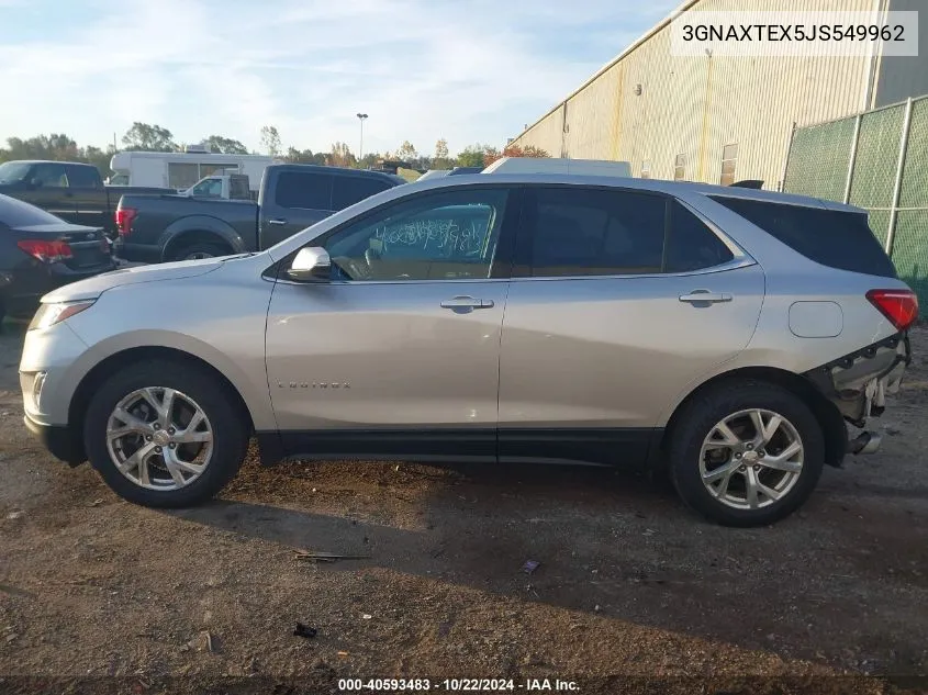 2018 Chevrolet Equinox Lt VIN: 3GNAXTEX5JS549962 Lot: 40593483