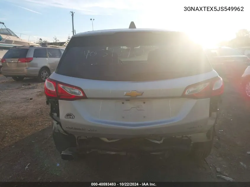 2018 Chevrolet Equinox Lt VIN: 3GNAXTEX5JS549962 Lot: 40593483