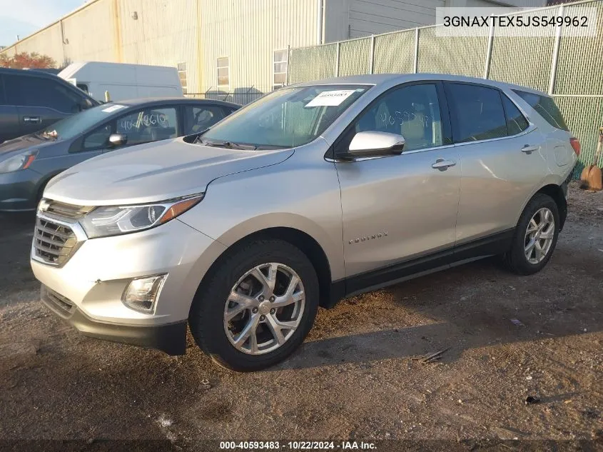 2018 Chevrolet Equinox Lt VIN: 3GNAXTEX5JS549962 Lot: 40593483