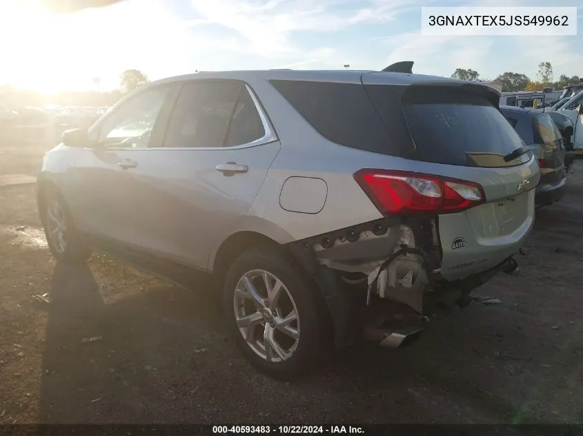 2018 Chevrolet Equinox Lt VIN: 3GNAXTEX5JS549962 Lot: 40593483