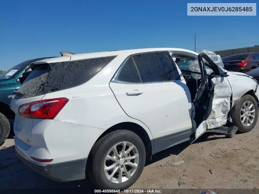 2018 Chevrolet Equinox Lt VIN: 2GNAXJEV0J6285485 Lot: 40598645