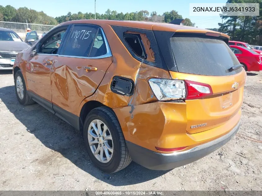 2018 Chevrolet Equinox Lt VIN: 2GNAXJEV8J6341933 Lot: 40600465