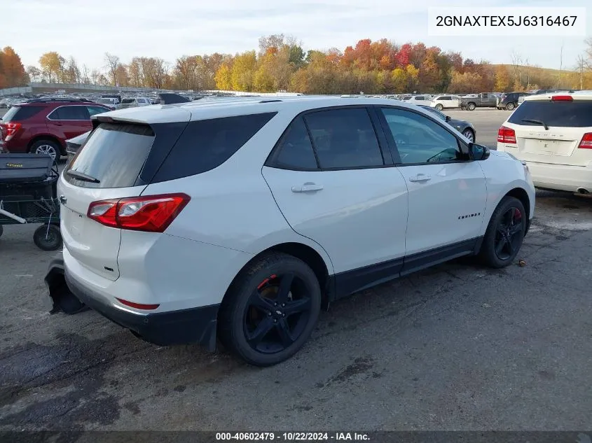 2018 Chevrolet Equinox Lt VIN: 2GNAXTEX5J6316467 Lot: 40602479