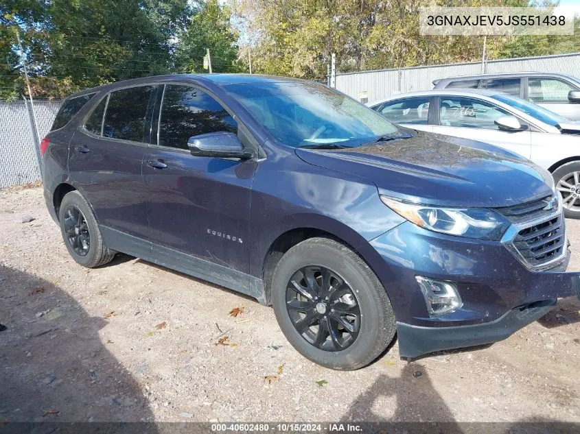 2018 Chevrolet Equinox Lt VIN: 3GNAXJEV5JS551438 Lot: 40602480